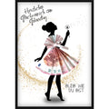 Geldgeschenk zum Geburtstag | Frau-Silhouette mit Pusteblume