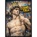 Kunstdruck Michelangelo David Street Art – Modernes Graffiti Design „STAND TALL“ mit Krone