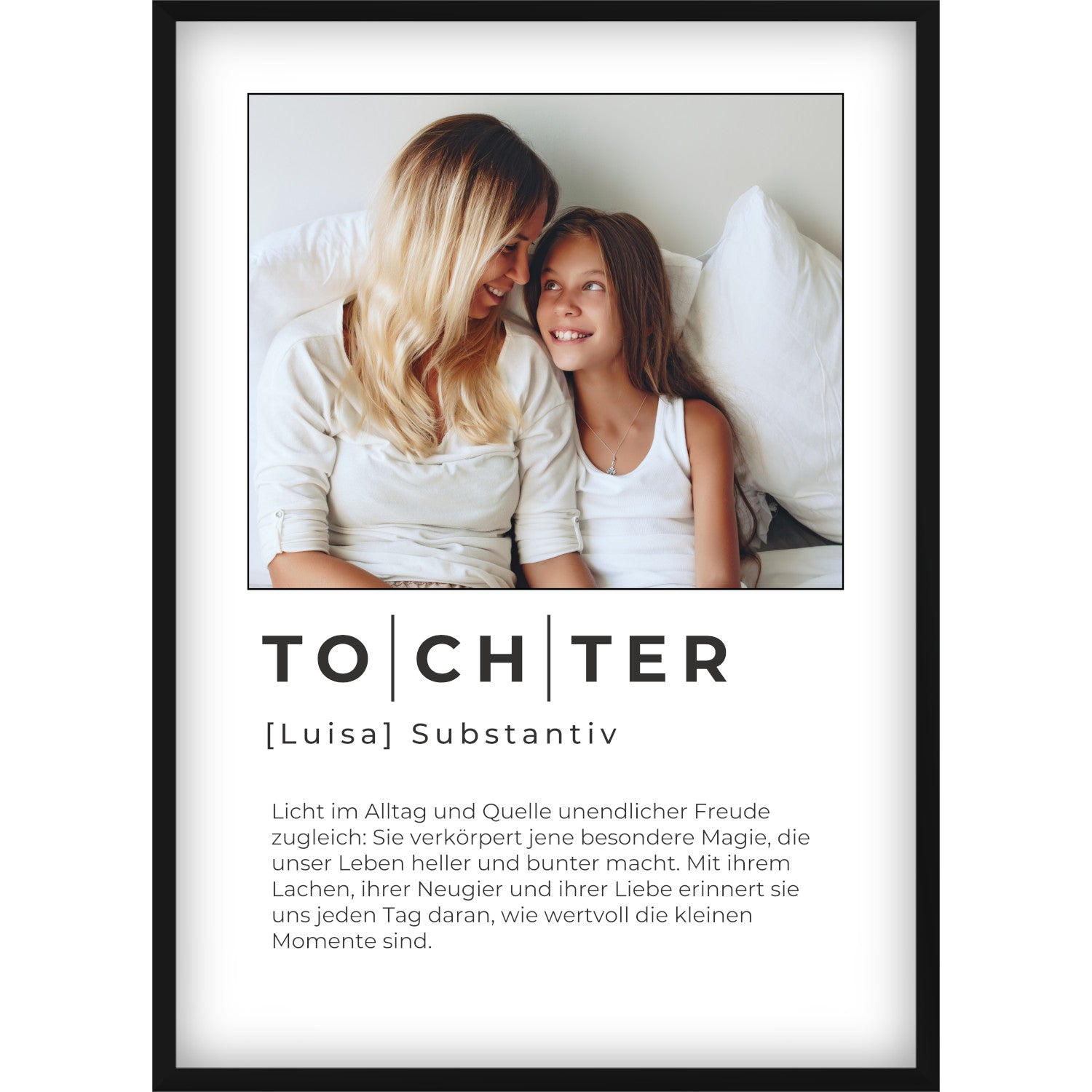 Personalisiertes Tochter Definition Poster – Individuelles Foto-Geschenk mit Name & emotionalem Spruch zum Geburtstag oder als Überraschung