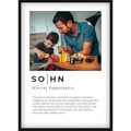 Personalisiertes Sohn Definition Poster – Individuelles Foto-Geschenk mit Name & emotionalem Spruch zum Geburtstag oder als Überraschung