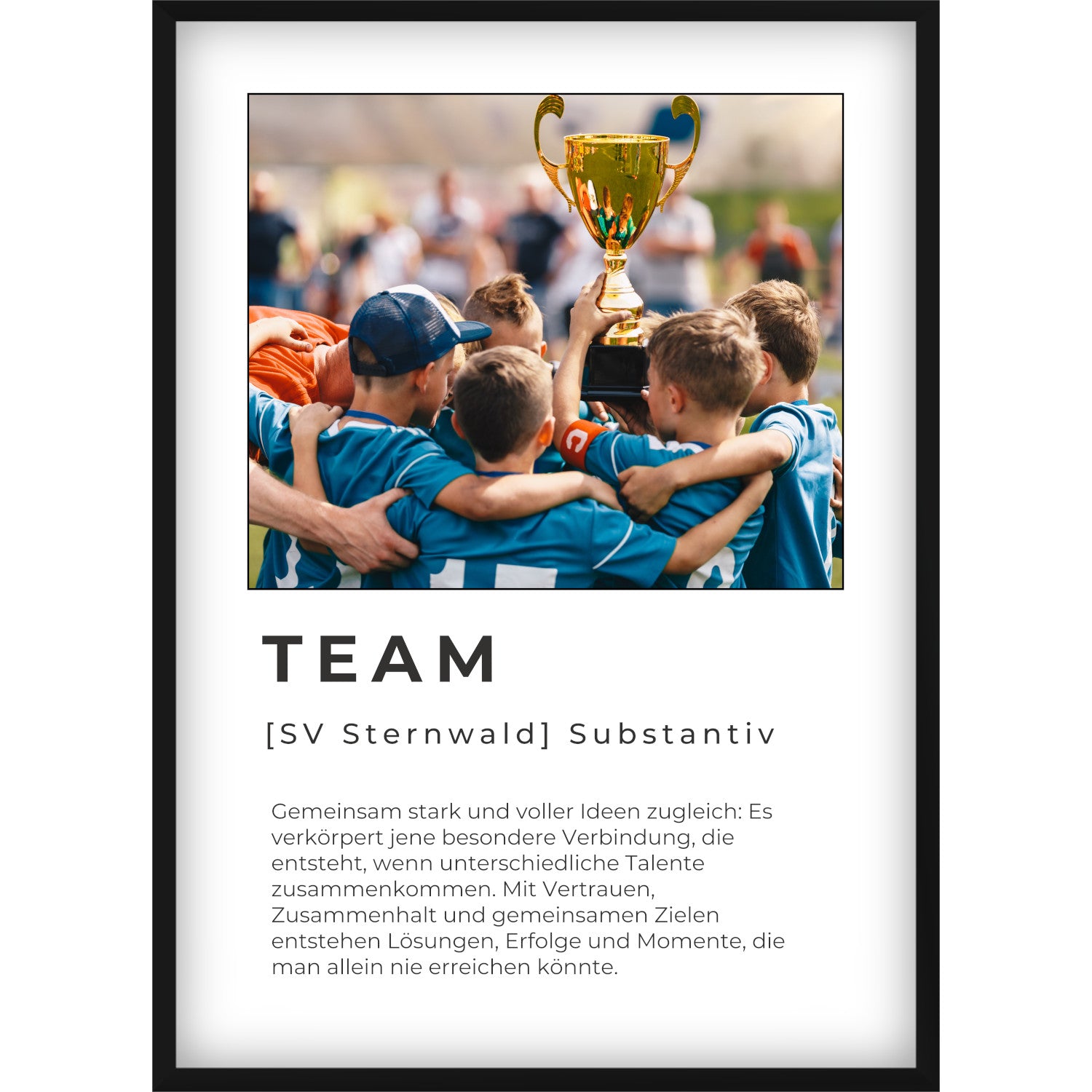 Personalisiertes Team Definition Poster – Individuelles Foto-Geschenk mit Name & emotionalem Spruch als Dankeschön, Überraschung oder für den Verein