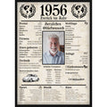 Personalisiertes Poster zum 70. Geburtstag Geschenk – Zeitung 1956 mit eigenem Foto & Name