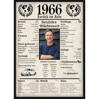 Personalisiertes Poster zum 60. Geburtstag Geschenk – Zeitung 1966 mit eigenem Foto & Name