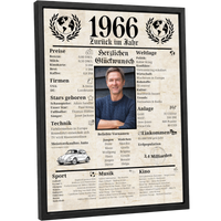 Personalisiertes Poster zum 60. Geburtstag Geschenk – Zeitung 1966 mit eigenem Foto & Name