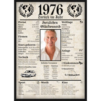 Personalisiertes Poster zum 50. Geburtstag Geschenk – Zeitung 1976 mit eigenem Foto & Name
