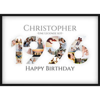 Fotocollage 30. Geburtstag – Personalisiertes Poster mit Fotos & Name | Geschenk zum 30 Geburtstag | Jahreszahl 1996
