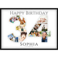 Fotocollage 34. Geburtstag – Personalisiertes Poster mit Fotos & Name | Geschenk zum 34 Geburtstag