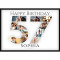 Fotocollage 57. Geburtstag – Personalisiertes Poster mit Fotos & Name | Geschenk zum 57 Geburtstag
