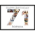 Fotocollage 71. Geburtstag – Personalisiertes Poster mit Fotos & Name | Geschenk zum 71 Geburtstag