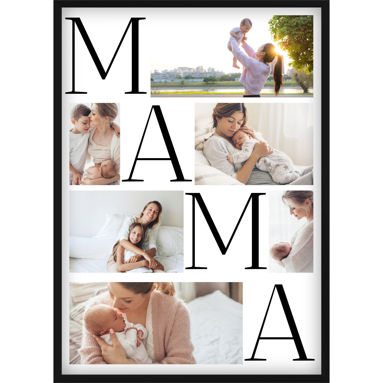 Personalisierte Mama Foto-Collage zum Vatertag, Geburtstag oder als Überraschung – Individuelles Geschenk mit 6 Fotos